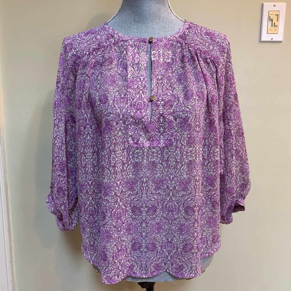 Jennifer Lopez floral polyester blouse size PM